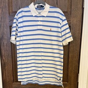 Polo by Ralph Lauren Sky Blue and White Striped Shirt